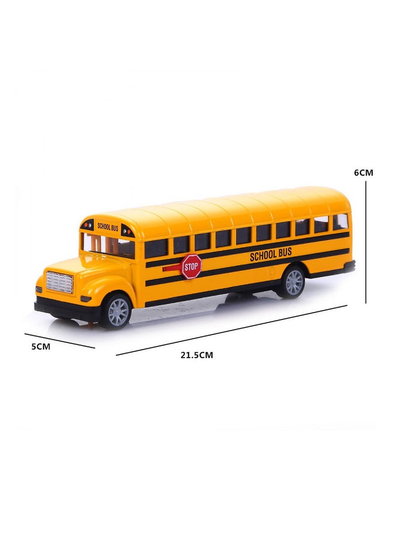 Toy Box Die Cast School Bus Model Toy for Toddlers -Large Size 8.5 Inch-cast Play Vehicles Pull Back Car Yellow School Bus Toys Gift for Kids  - Image 4