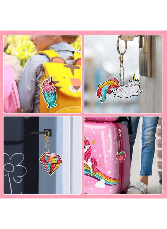 Toy Diamond Art Kits Kids With Keychains Painting Diamond Kits For Kids Gem Art Diamond Kids Painting Gem Diamond Art And Crafts For Girls Age 8 12 Diamonds Gem Art Kits Unicorn Painting Kit - Image 4