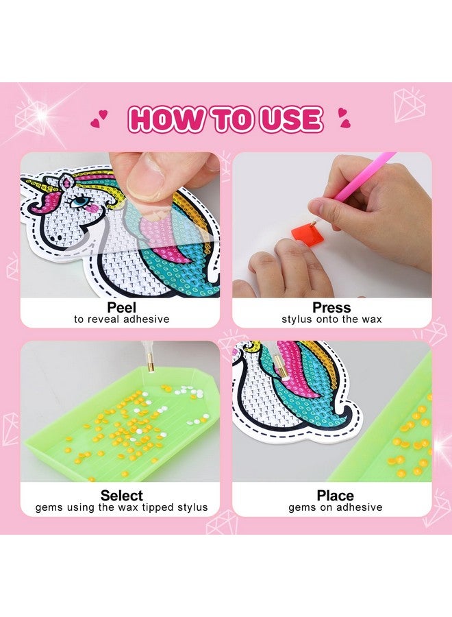 Toy Diamond Art Kits Kids With Keychains Painting Diamond Kits For Kids Gem Art Diamond Kids Painting Gem Diamond Art And Crafts For Girls Age 8 12 Diamonds Gem Art Kits Unicorn Painting Kit - Image 2