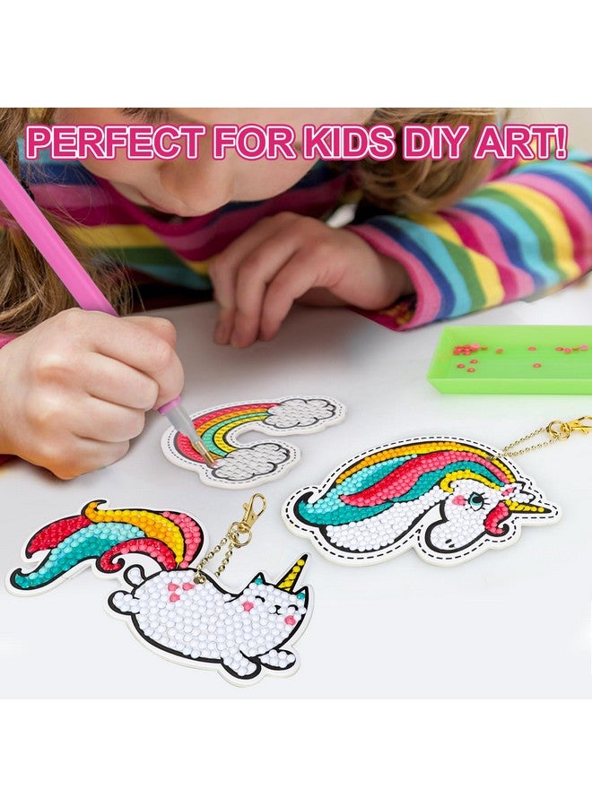 Toy Diamond Art Kits Kids With Keychains Painting Diamond Kits For Kids Gem Art Diamond Kids Painting Gem Diamond Art And Crafts For Girls Age 8 12 Diamonds Gem Art Kits Unicorn Painting Kit - Image 5