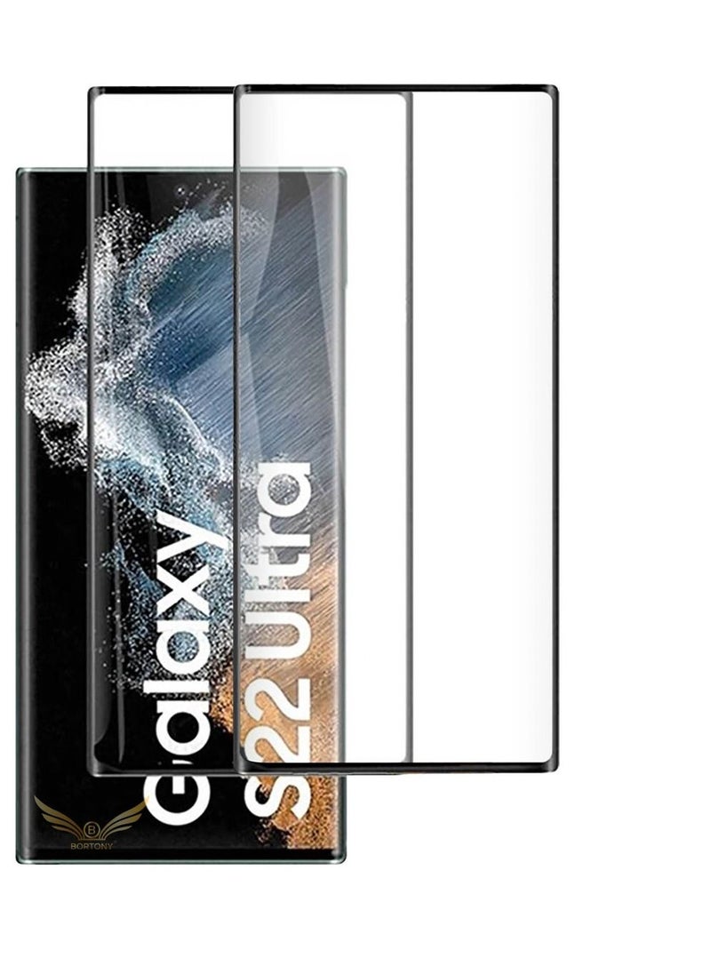BORTONY Galaxy S22 Ultra Screen Protector [2 Pack] , Fingerprint Unlock Support, HD Tempered Glass, Touch Sensitive, Anti Scratch, for Samsung S22 Ultra 5G Glass  - Image 1