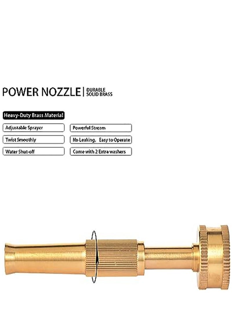 فوهة رش خرطوم قابلة للتعديل من النحاس عالي الضغط Heavy Duty مع فوهة كنس لمواسير الحدائق (عبوتين)