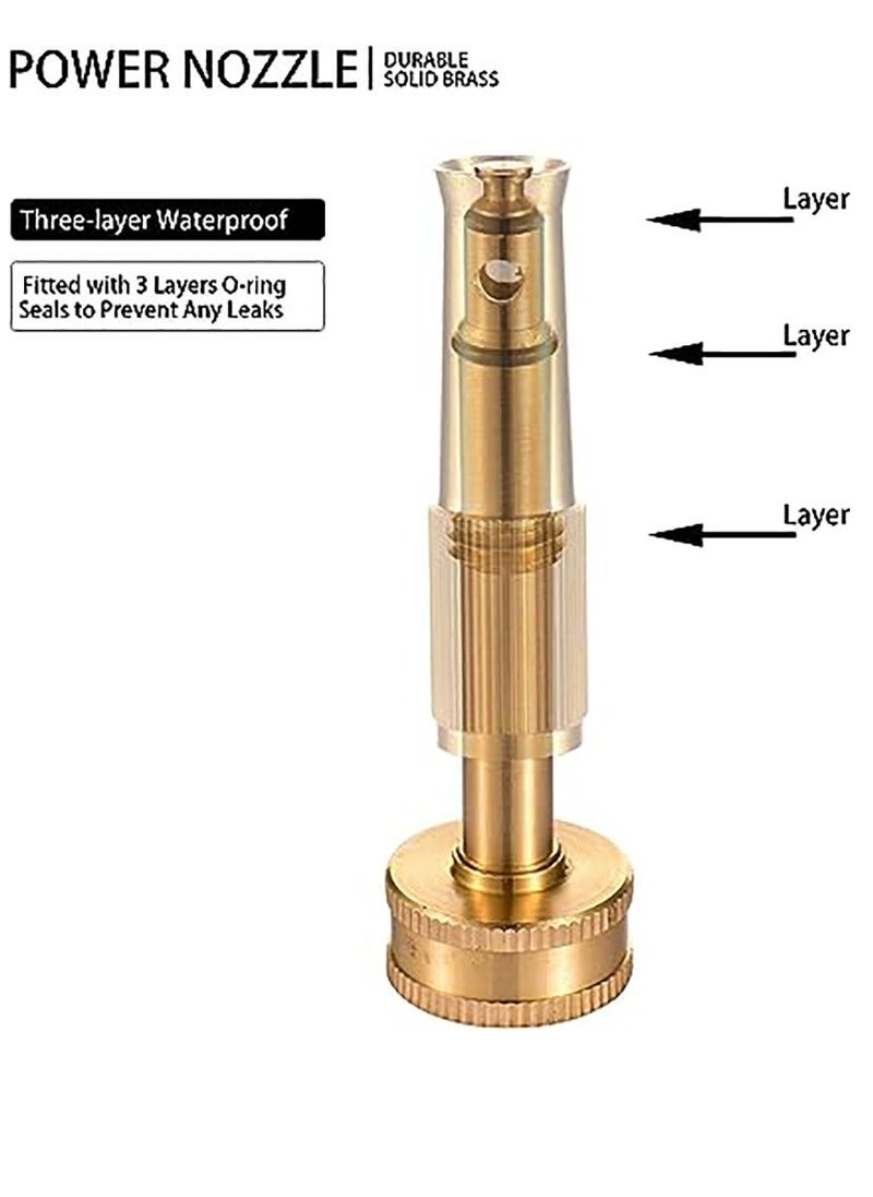 فوهة رش خرطوم قابلة للتعديل من النحاس عالي الضغط Heavy Duty مع فوهة كنس لمواسير الحدائق (عبوتين)