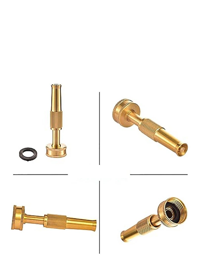 فوهة رش خرطوم قابلة للتعديل من النحاس عالي الضغط Heavy Duty مع فوهة كنس لمواسير الحدائق (عبوتين)
