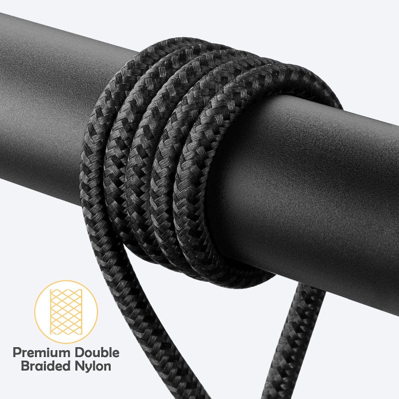 Dasku 90 Degree iPhone Charging Cable 2Pack 10ft Right Angle Nylon Braided Lightning Charger Cord Compatible with iPhone 14 13 12 11 Pro Max XS XR X 8 7 6 5 Plus iPadï¼ˆBlackï¼‰ - Image 5
