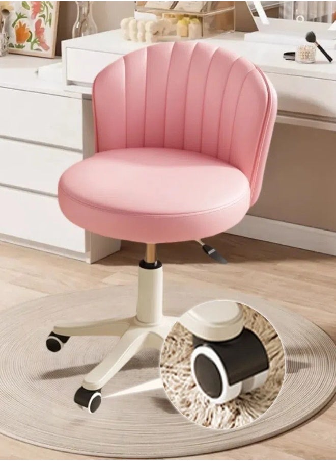 Tanwer Female bedroom chair, minimalist makeup chair, adjustable swivel chair, home dressing round stool, pink  - Image 1