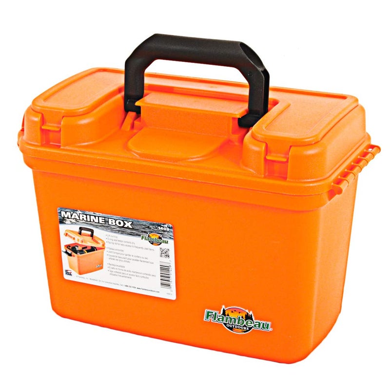 Flambeau Outdoors 1409 Marine Dry Box, 14", Orange - Image 1