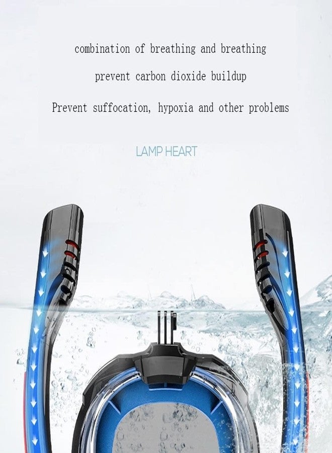 Olpad Experience Natural Breathing with Our Full Face Snorkeling Mask, Features a Dry Top System, Clear View Anti-Fog Lens, and Hands-Free GoPro Mount for Underwater Filming (Blue-S/M) - Image 3