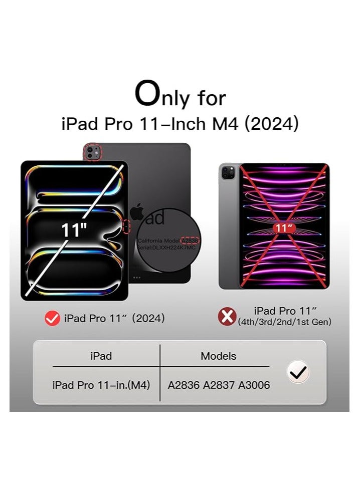 MIGOFAST iPad Pro 11-Inch M4 2024 (5th Generation) with Pencil Holder, Clear Transparent Back Shell Slim Stand Shockproof Tablet Cover, Auto Wake/Sleep Light Green - Image 2