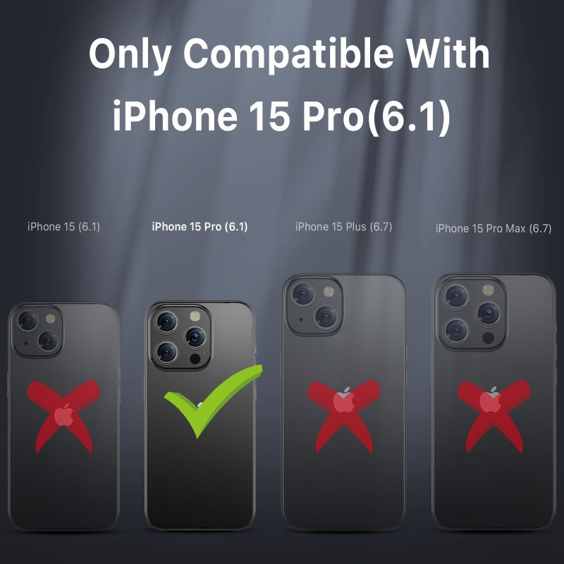 M MYBAT PRO Maverick Series Case for iPhone 15 Pro with Belt Clip Holster,[Compatible with Magsafe] w/Screen Protector,Anti-Drop,Shockproof,360Â°Rotating Kickstand,Heavy Duty Protection - Image 2