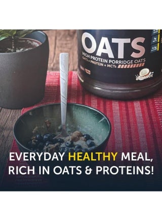 High Protein Oats Powder, 23g Protein Per Serving, Oats + Whey Protein + MCTs, BCAAs, Coconut Flavor, 3kg (6.6Lb), 50 Servings - view 5