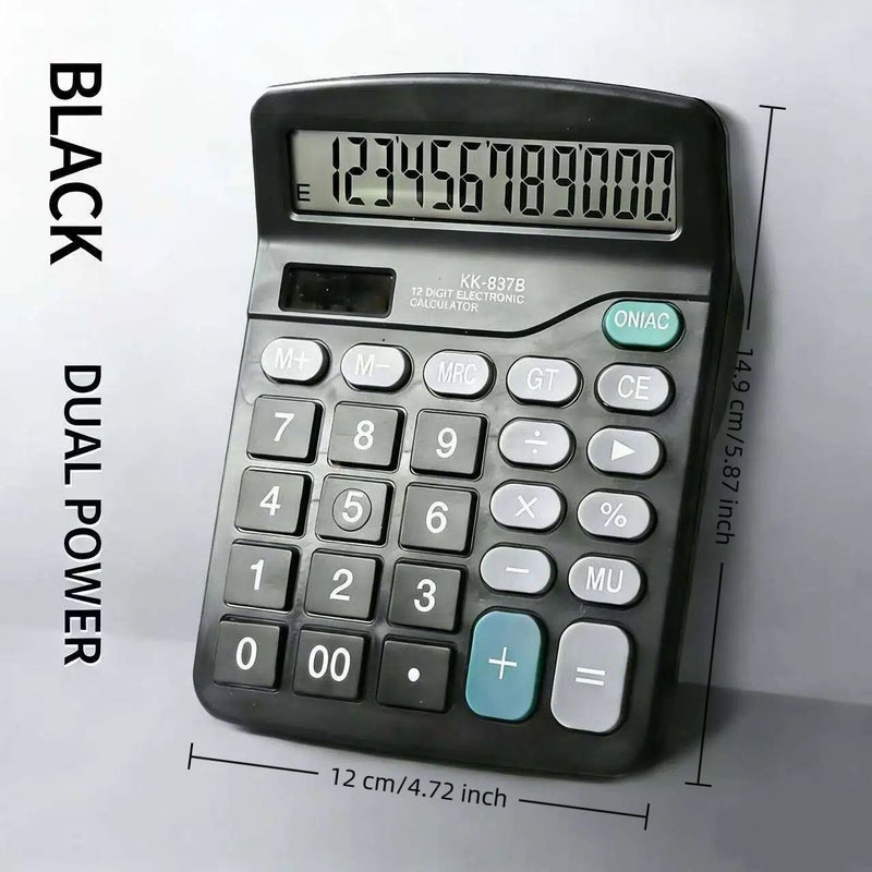 Black Solar Powered Butterfly Calculator with 12 Digit Screen - Image 4