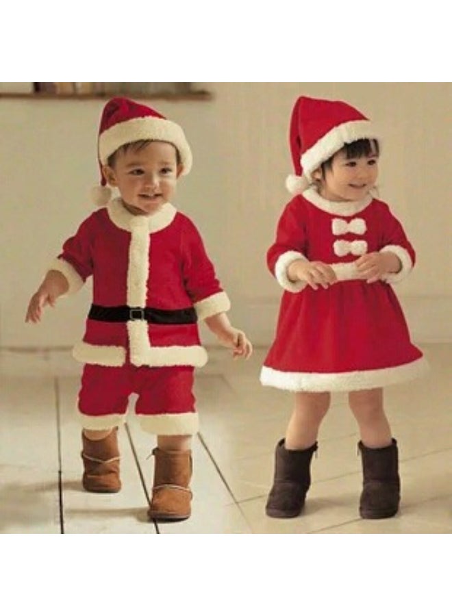 Ciao Children's Christmas Clothes (Boy) – Kids Santa Jacket & Pants Set with Hat, Red Velvet Christmas Costume, Size 120 cm (6–7 Years) - Image 3