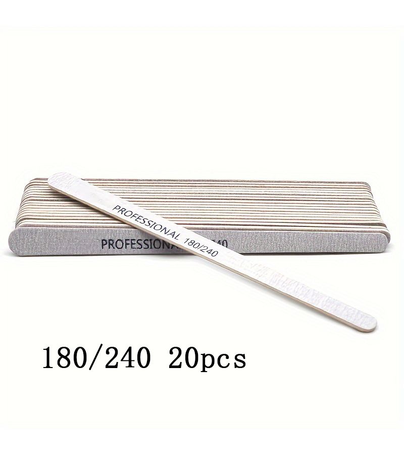 100 180 Grit Grey Sandpaper Nail Files 20pcs Thick EVA Nail Files For Manicure And Pedicure Non Replaceable Sandblasted Surface Oval Shape Fine - Image 3