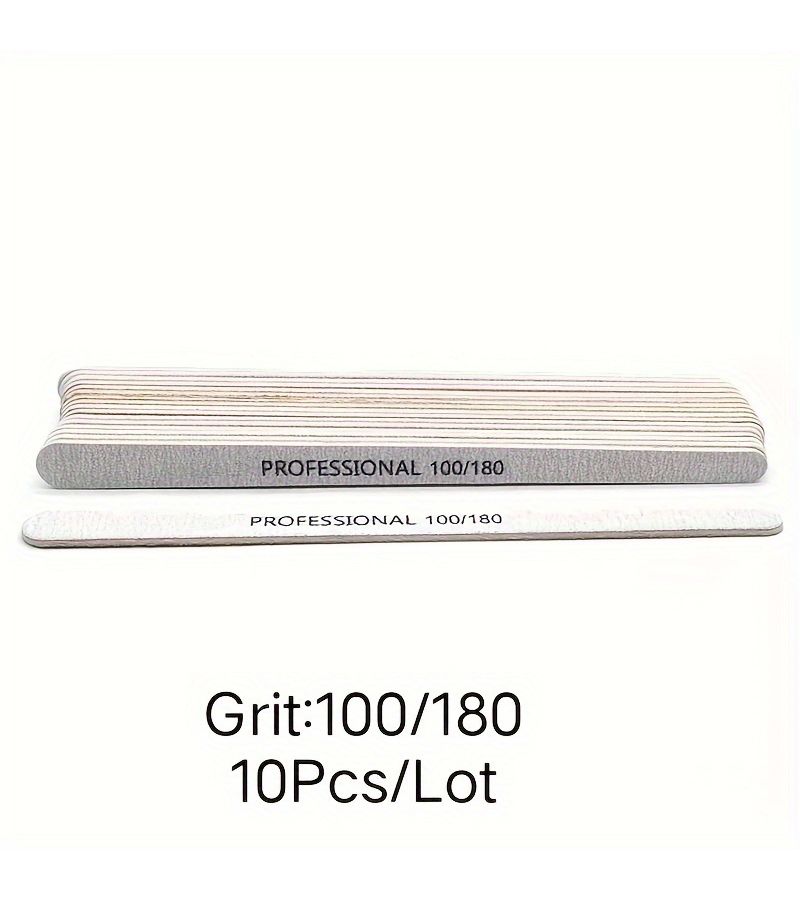 100 180 Grit Grey Sandpaper Nail Files 20pcs Thick EVA Nail Files For Manicure And Pedicure Non Replaceable Sandblasted Surface Oval Shape Fine - Image 2
