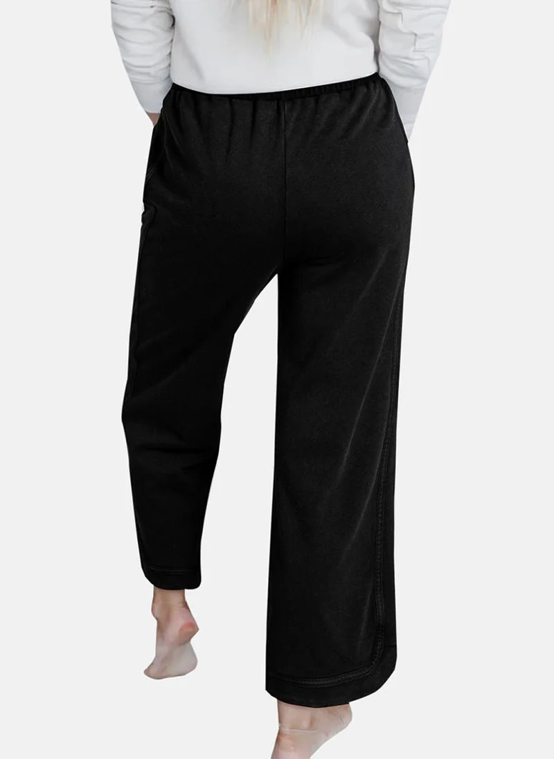 يونيكي Black Plain Casual Trouser