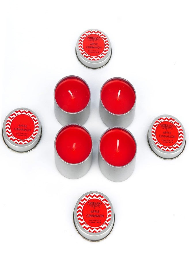 ARPHIBO 4 Mini Tin Aroma Apple Cinnamon Scented Candle for Home Decor | Best Gift for Birthday, Diwali & Christmas | Burning time - 4 Hour Each I 30 Gm Each Pack of 4 - Image 4