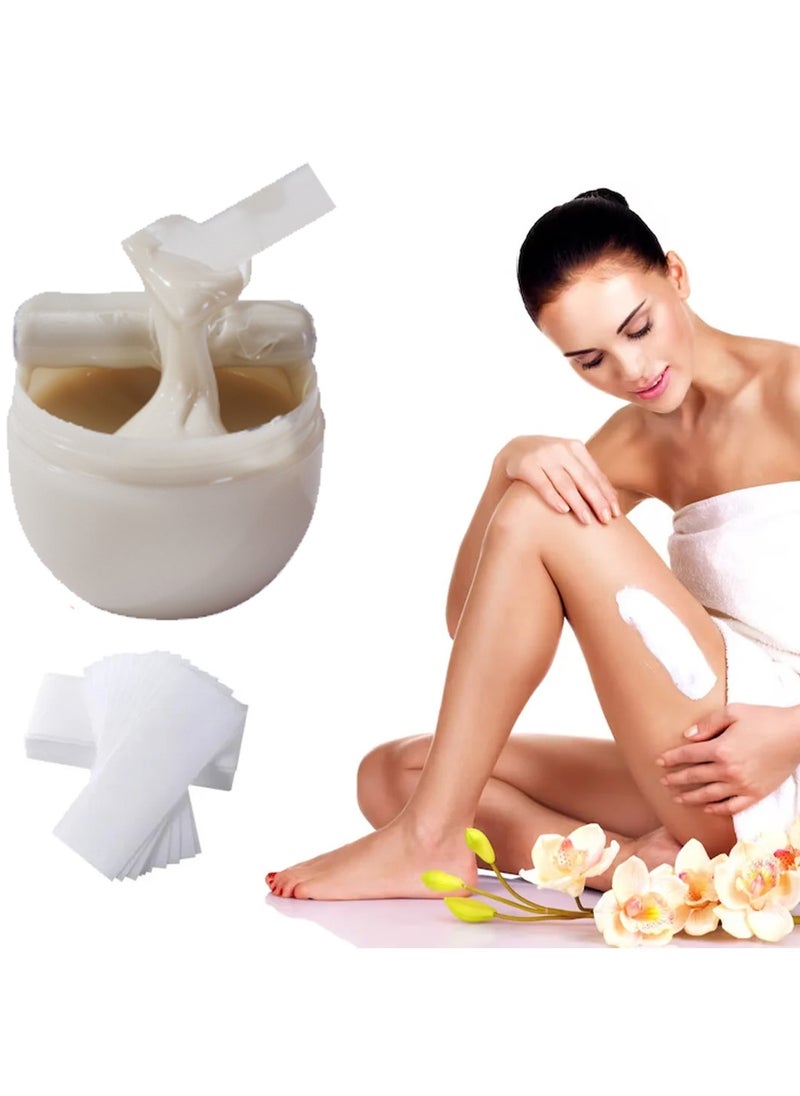 Konsung Beauty - Ready To Use Depilatory Cold Wax Hair Removal With 100 Pieces Wax Paper Strip - Lavender - Image 1