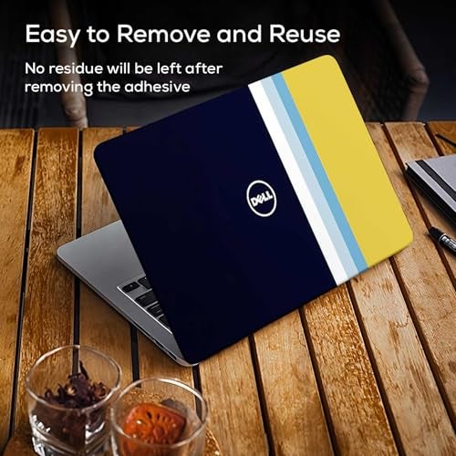 Inkykart Pattern D12 Top+Wrist Pad Vinyl Laptop Skin/Sticker/Cover for 14 Inches Laptops Laminated-Removable-HD Quality Compatible for Dell (13.8x9.6 Inches) - Image 4