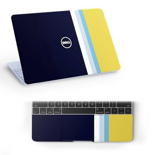 Inkykart Pattern D12 Top+Wrist Pad Vinyl Laptop Skin/Sticker/Cover for 14 Inches Laptops Laminated-Removable-HD Quality Compatible for Dell (13.8x9.6 Inches) - Image 1