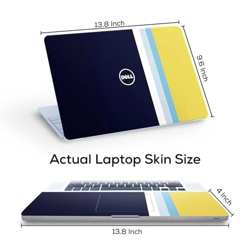 Inkykart Pattern D12 Top+Wrist Pad Vinyl Laptop Skin/Sticker/Cover for 14 Inches Laptops Laminated-Removable-HD Quality Compatible for Dell (13.8x9.6 Inches) - Image 3