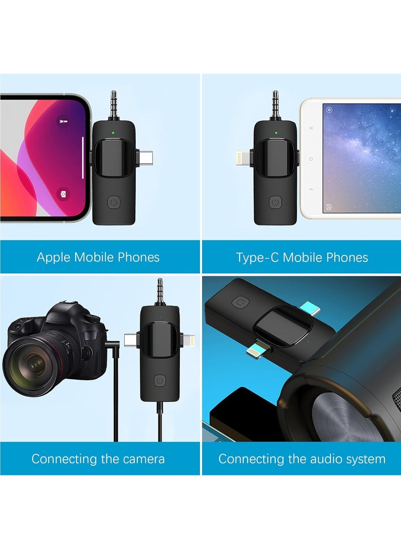 MMG - Wireless Lavalier Microphone 3 in 1 for iPhone iPad USB C Smartphone Computer Camera, Plug and Play Intelligent Noise Reduction Mini Mic for Vlog YouTube TikTok Live Streaming (1 MIC) - Image 1