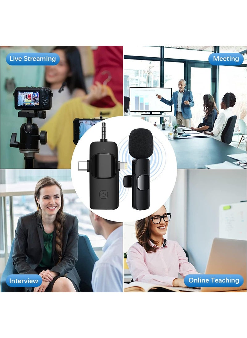 MMG - Wireless Lavalier Microphone 3 in 1 for iPhone iPad USB C Smartphone Computer Camera, Plug and Play Intelligent Noise Reduction Mini Mic for Vlog YouTube TikTok Live Streaming (1 MIC) - Image 1