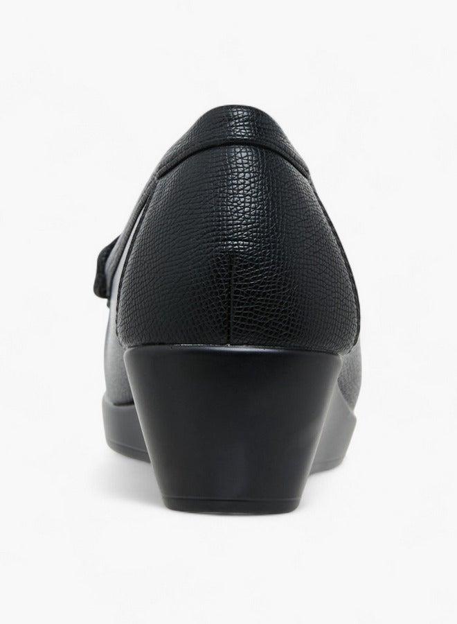 Le Confort Solid Slip-On Loafers with Wedge Heels - Image 5