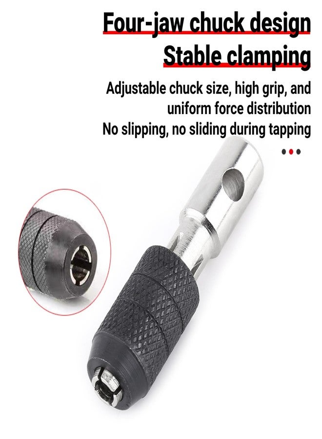 LiebeWH 9PCS T Handle Tap Wrench Kit with Screw Taps and Twist Drill Bits Threading Tapping Hand Tool Kit - Image 4