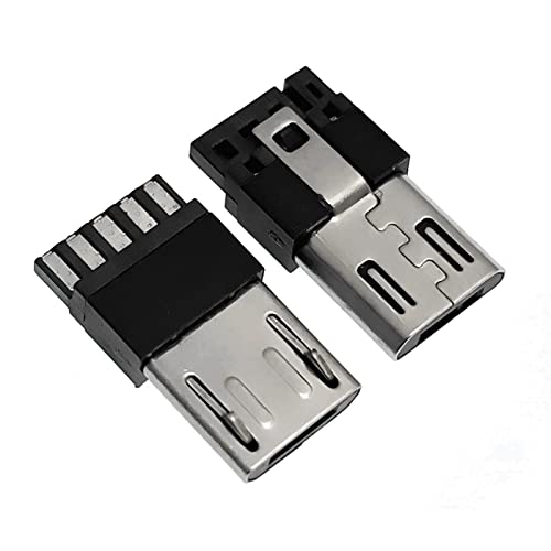 Teansic 20 Pcs Micro USB Type B Male 5-Pin Jack Port Solder Connector USB Connectors Straight Solder Repair Replacement Adapter - Image 1