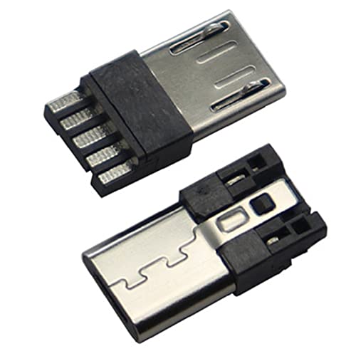Teansic 20 Pcs Micro USB Type B Male 5-Pin Jack Port Solder Connector USB Connectors Straight Solder Repair Replacement Adapter - Image 2