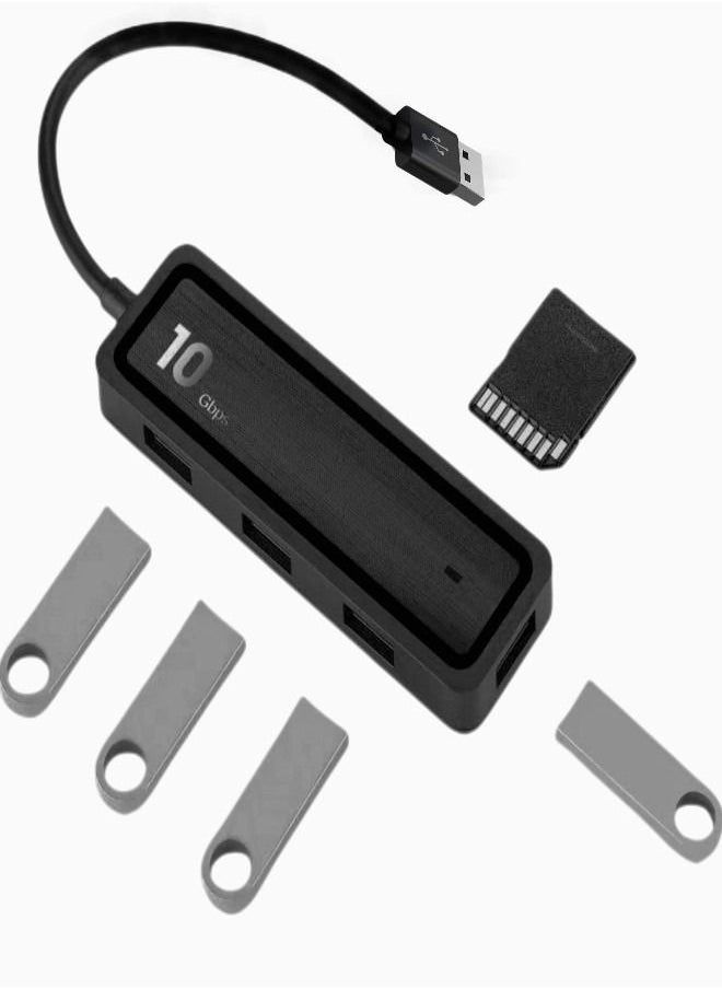إكس أل تي 6 في 1 USB A Hub Multiport 10Gpbs يدعم USB 3.2 أجهزة التخزين SD TF قارئ بطاقات فتحة 4 منافذ USB 3.2  - Image 4
