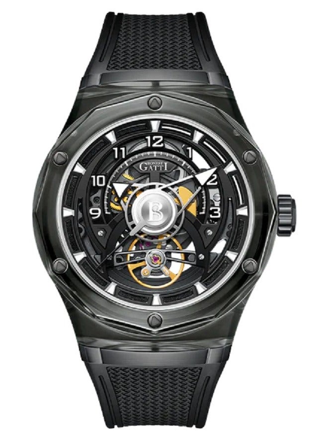 bonest gatti BG5806-A1, Automatic Men Watches, Black Rubber Strap  - Image 1