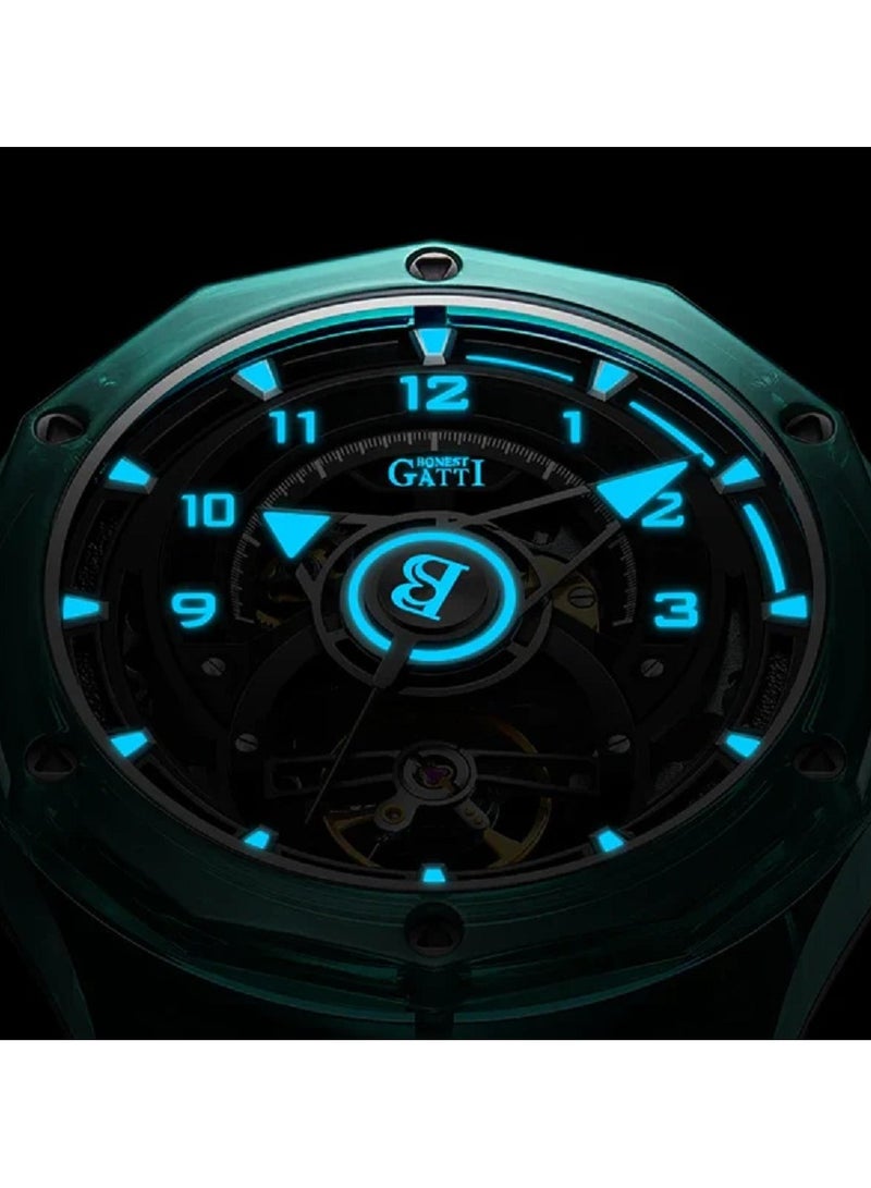 bonest gatti BG5806-A1, Automatic Men Watches, Black Rubber Strap  - Image 4