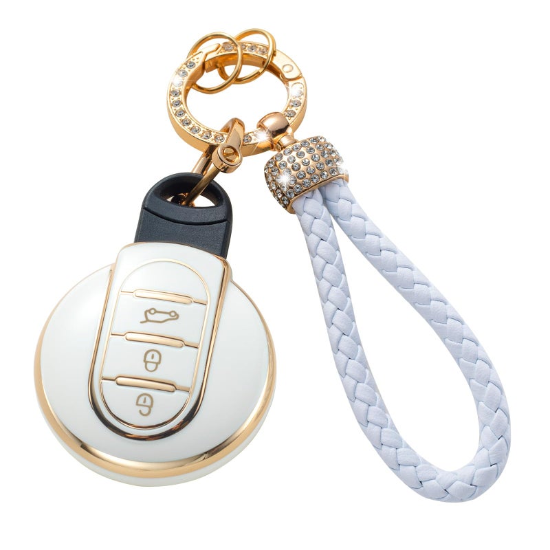 Gematay for BMW Mini Key Fob Cover Key Case Shell Compatible with BMW Mini Cooper F54 F55 F56 F57 F60 Remote Smart Key Protector