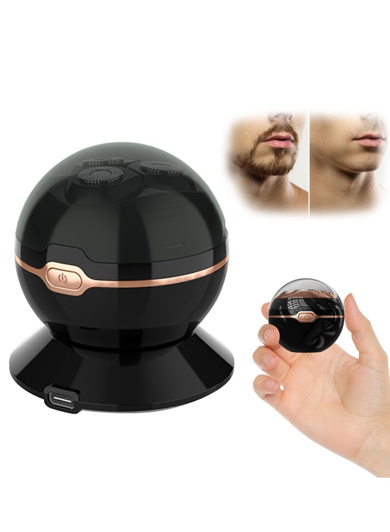 Compact Rotary Shaver for Men, Alloy Body, USB C Rechargeable, Cordless Electric Razor with Travel Case, Perfect Gift for a Close Shave, Black - Image 1