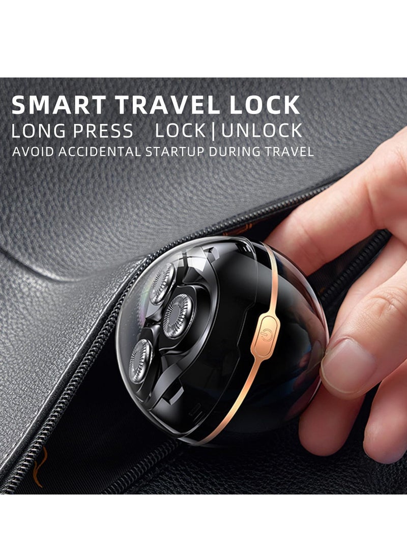 Compact Rotary Shaver for Men, Alloy Body, USB C Rechargeable, Cordless Electric Razor with Travel Case, Perfect Gift for a Close Shave, Black - Image 4