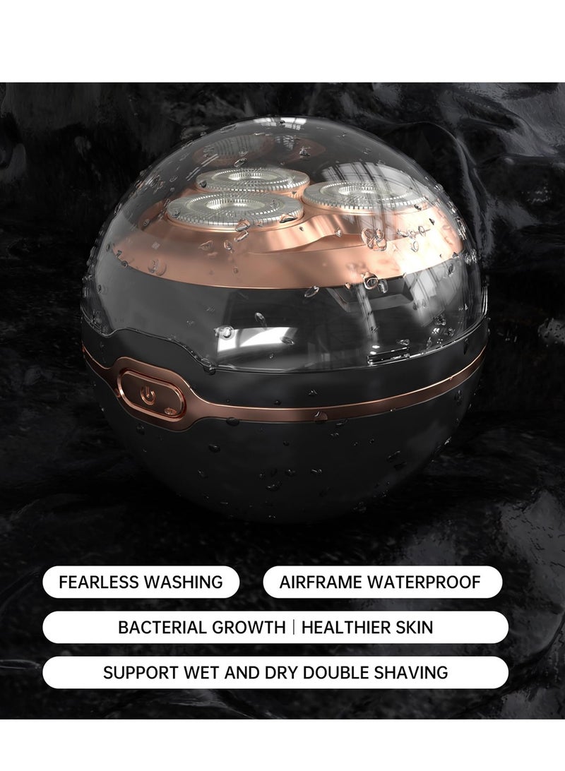 Compact Rotary Shaver for Men, Alloy Body, USB C Rechargeable, Cordless Electric Razor with Travel Case, Perfect Gift for a Close Shave, Black - Image 5