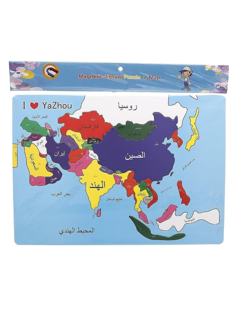 Safwa Toys - Children's toy, W57-58 puzzle, map of Asia, Arabic, from Al-Safwa Toys - Image 1