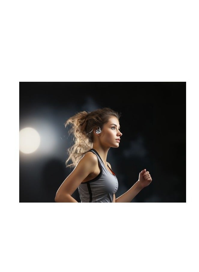 Celebrat Celebrat SE8 Open-Ear Sports Wireless Bluetooth Headset Air Conduction, Stereo Calls, Hanging Ear Design, Secure Fit, Noise Cancelling - White  - Image 3