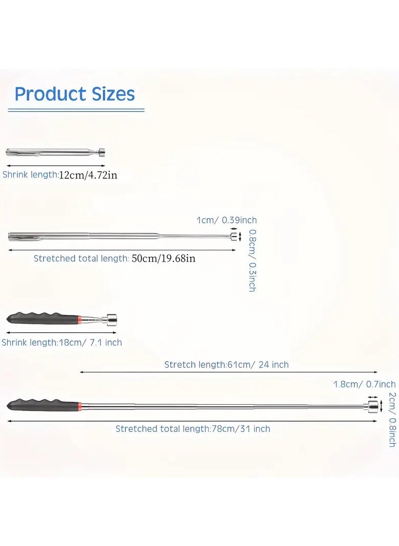 Generic The telescopic magnet picking tool includes a 20 pound magnetic tool and a 3-pound telescopic magnet rod small tool  - Image 2