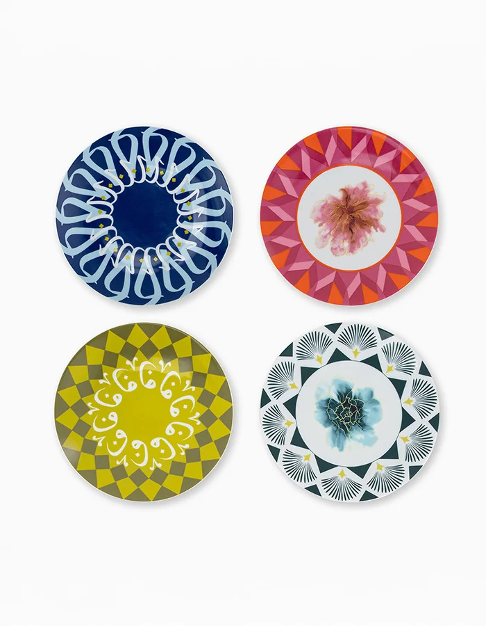 Silsal Bahja Cake Stand & 4 Dessert Plates Gift Box - Silsal x Maison Mishmashi