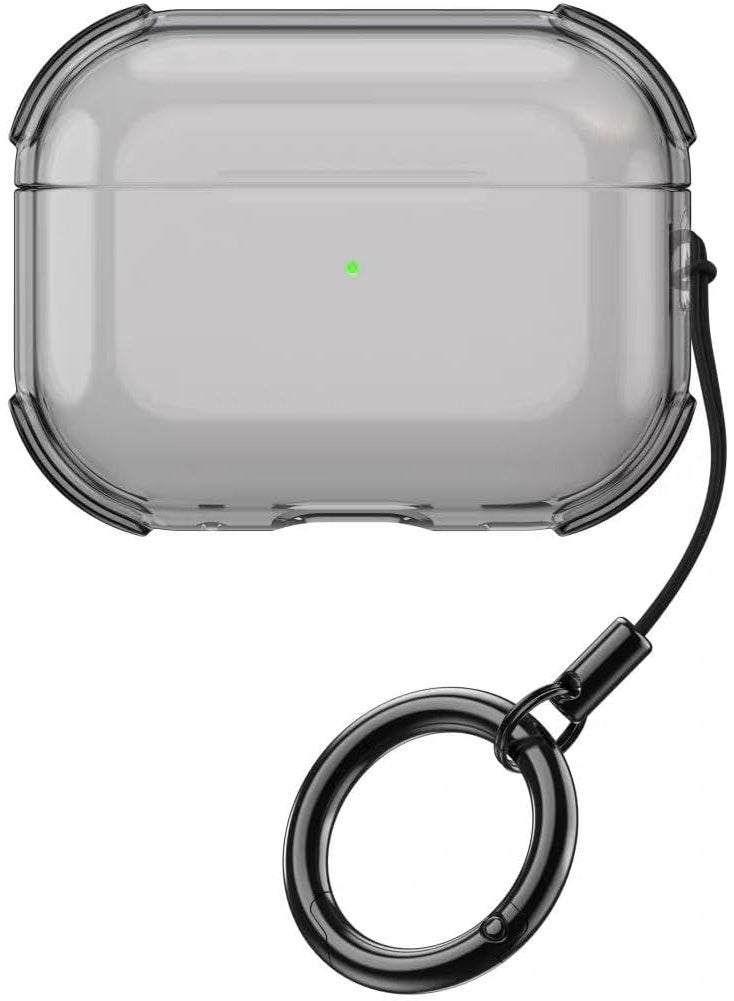 Crystal Clear Protective Case for AirPods Pro 3, Transparent Silicone Cover with Ring Holder, Compatible with AirPods Pro 3 2025, Soft Gel Accessories (Black)