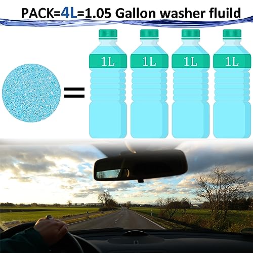 Beieverluck 400 Pieces Car Windshield Washer Fluid Concentrated Tablets Solid Windshield Effervescent Wiper Tablet for Car Room Kitchen Window Glass Cleaning - Image 3