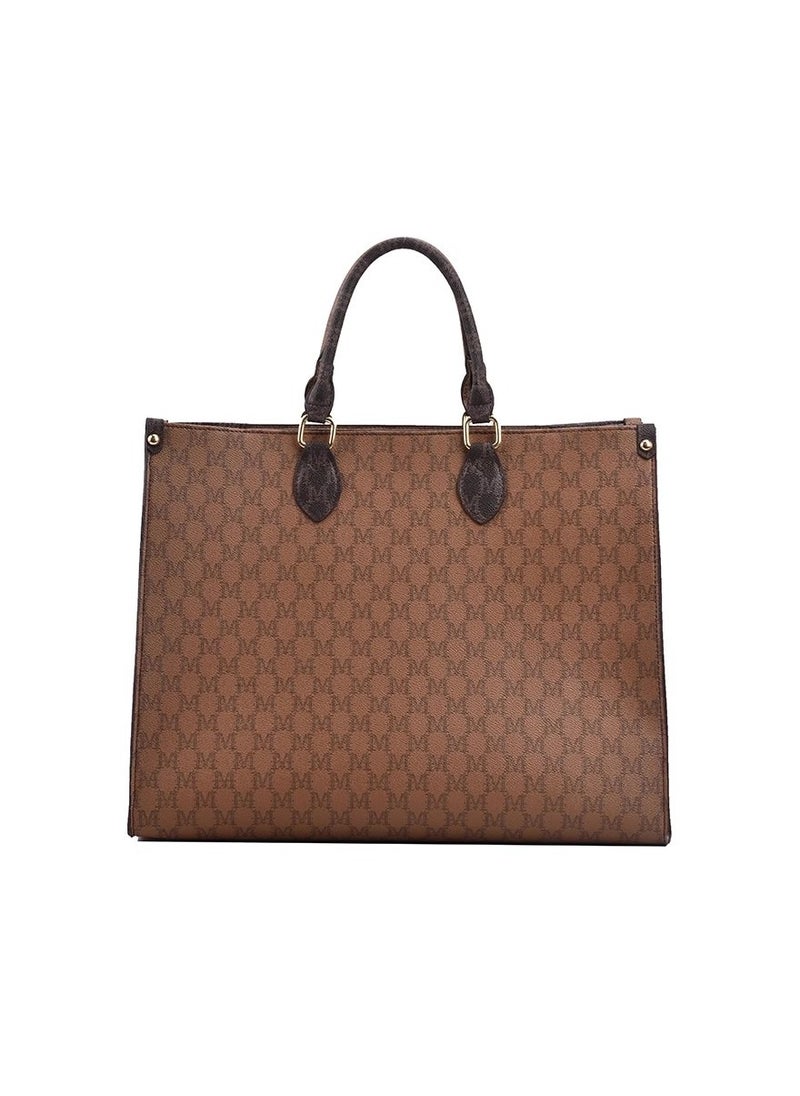 Meixcan Printed Shopper Tote Brown