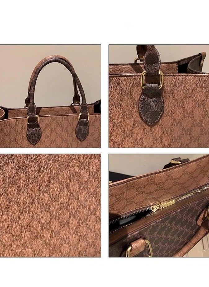 Meixcan Printed Shopper Tote Brown