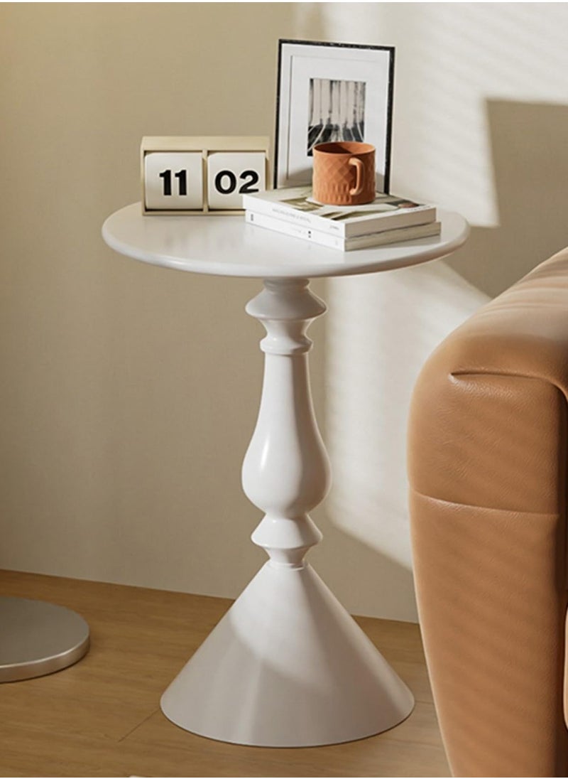 XiuWoo - Metal Coffee Table, Nordic Sofa Side Cabinet Living Room Home Small Coffee Table Modern Minimalist Corner, Metal Iron Outdoor Round Table Weather Resistant Anti-Rust Outdoor End Table - Image 1