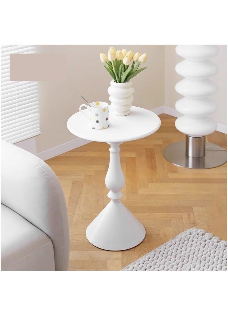 XiuWoo - Metal Coffee Table, Nordic Sofa Side Cabinet Living Room Home Small Coffee Table Modern Minimalist Corner, Metal Iron Outdoor Round Table Weather Resistant Anti-Rust Outdoor End Table - Image 1