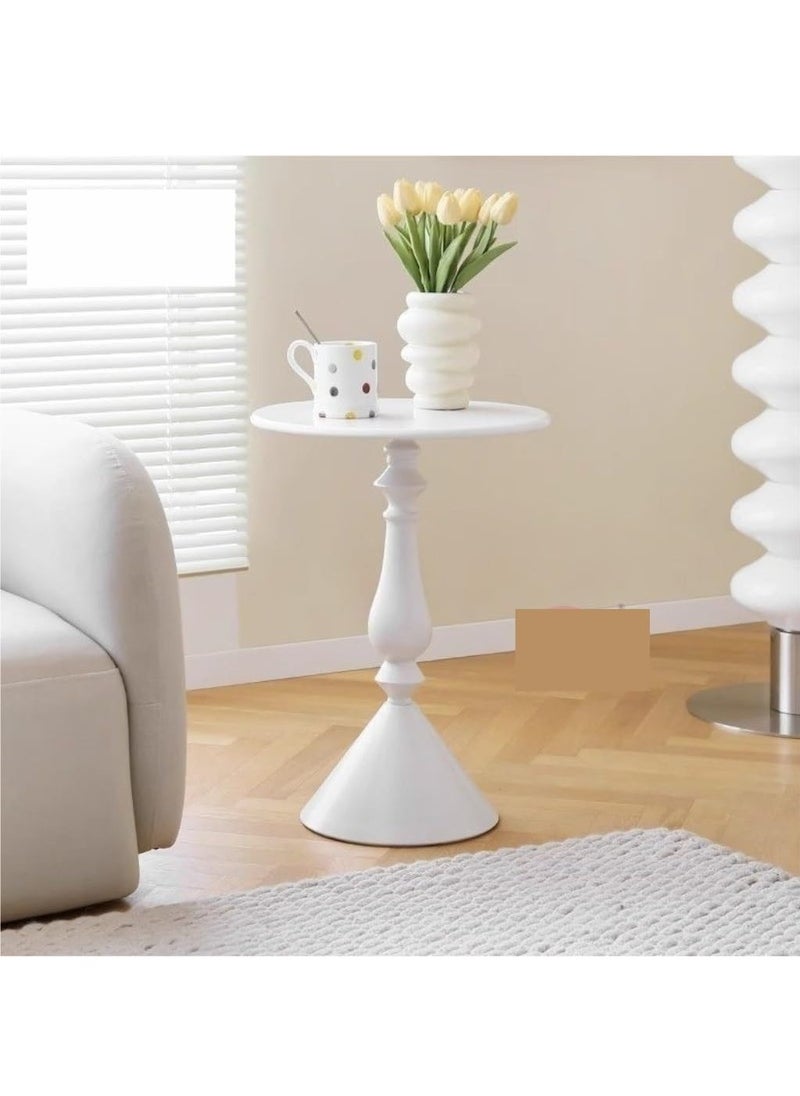 XiuWoo - Metal Coffee Table, Nordic Sofa Side Cabinet Living Room Home Small Coffee Table Modern Minimalist Corner, Metal Iron Outdoor Round Table Weather Resistant Anti-Rust Outdoor End Table - Image 1