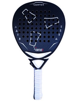 FORTUSS Padel Tennis Racket - Full Carbon Fiber - 3D Surface With Light Eva Memory Flex Foam Core - Padel Racquet - Hybrid Teardrop Paddle Racket With Bag Included (Black)  - Image 1
